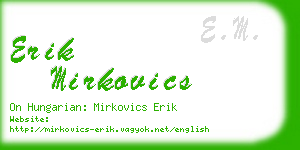 erik mirkovics business card